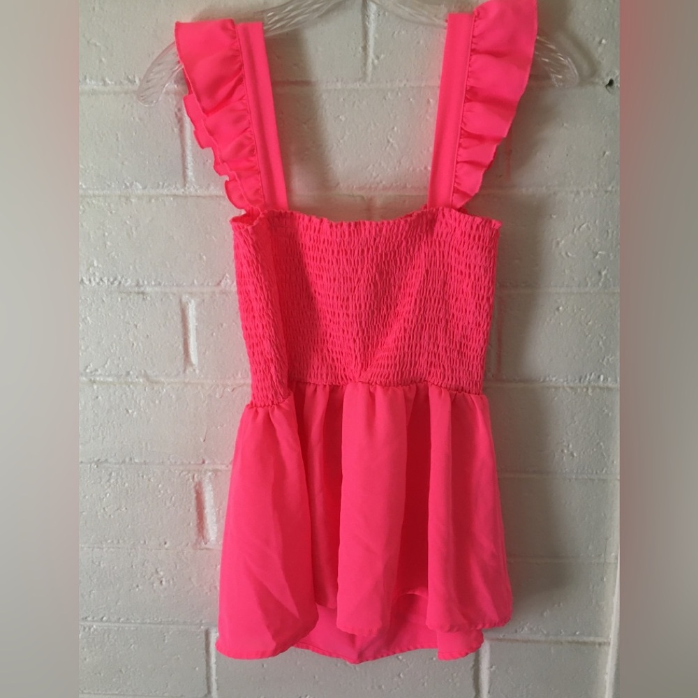 Hot Pink Ruffled Blouse - Picture 5 of 16
